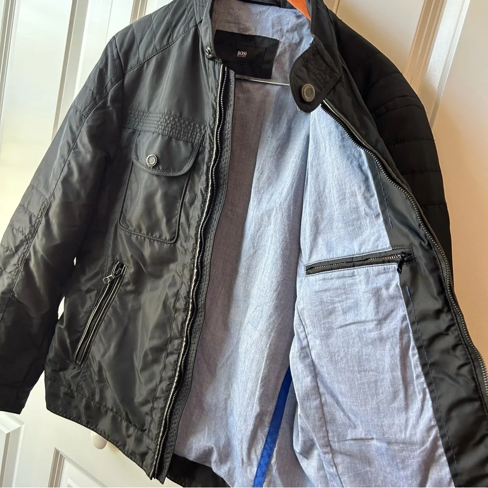 🖤 HUGO BOSS Men’s Quilted Moto Jacket –‎ 38 Regular